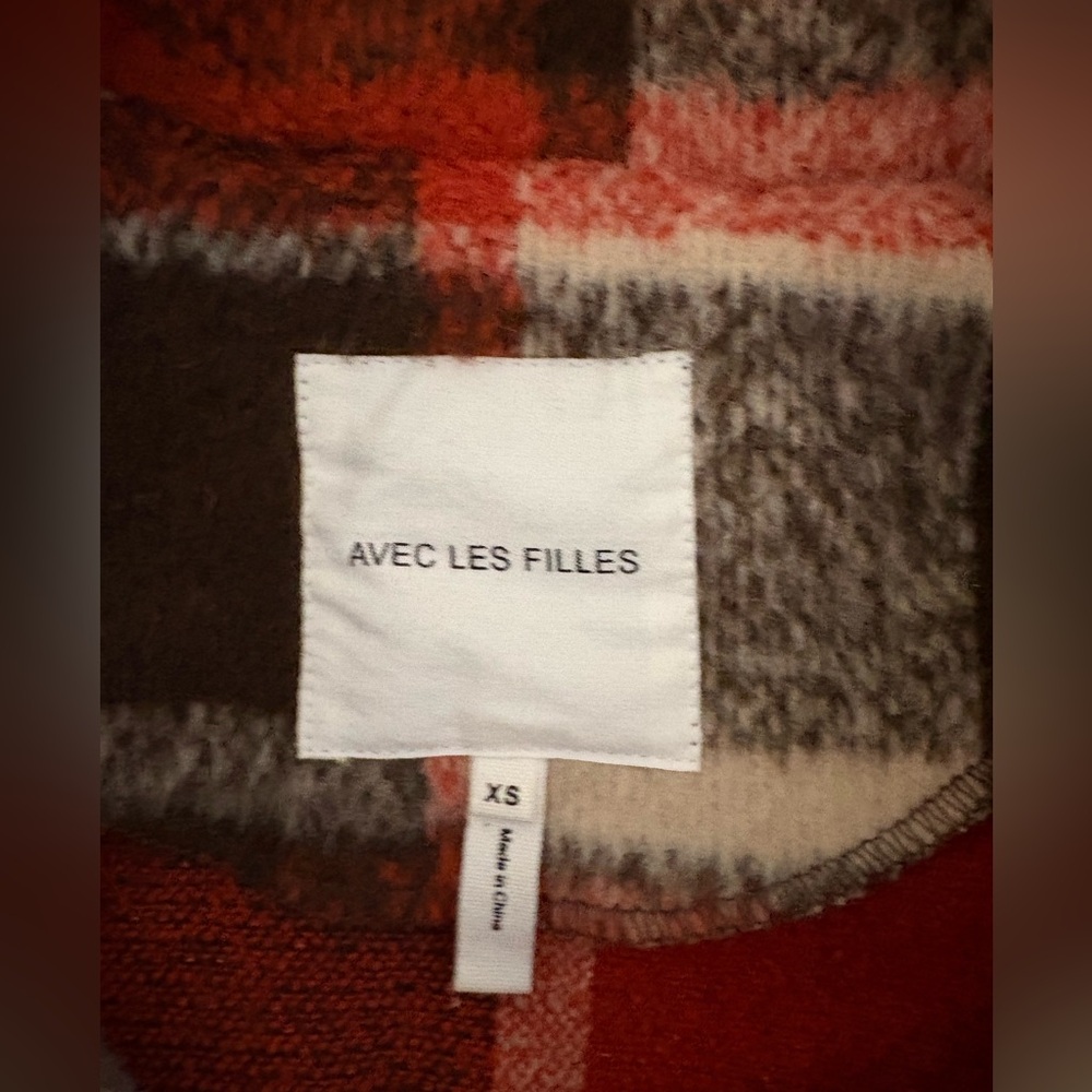 Avec Les Filles ORANGE Plaid Jacket Shacket Anthropologie EEUC XS - Picture 7 of 8